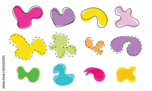 Fototapeta Abstract Blob Shape Clipart | Modern Organic Fluid Shapes | Trendy Digital Design Elements