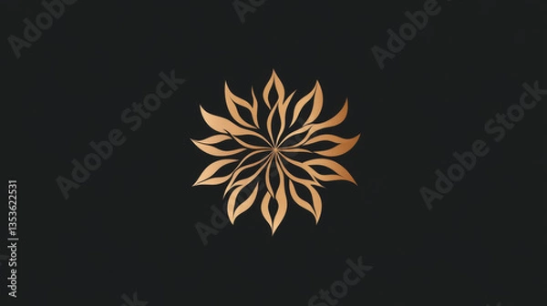 Fototapeta A corporate branding identity template designed for hotel, resort, or spa businesses, featuring a sophisticated luxury logo in vector format