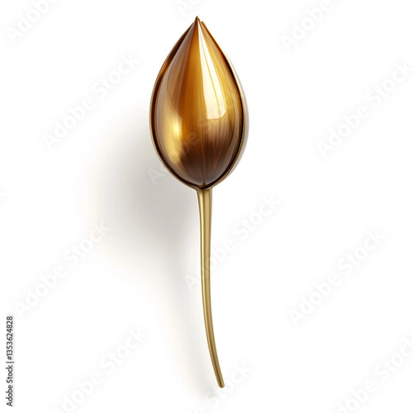 Fototapeta Glossy Cocoa Bean with a Realistic Shine A highly detailed and glossy cocoa bean, symbolizing rich chocolate flavors.