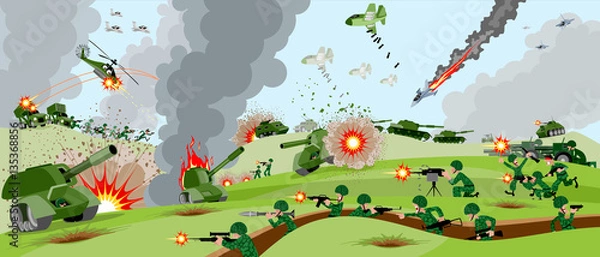 Obraz Armies on battlefield