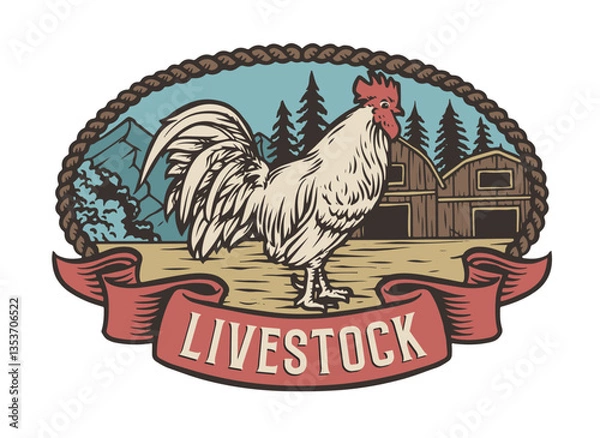 Obraz free range chicken on white