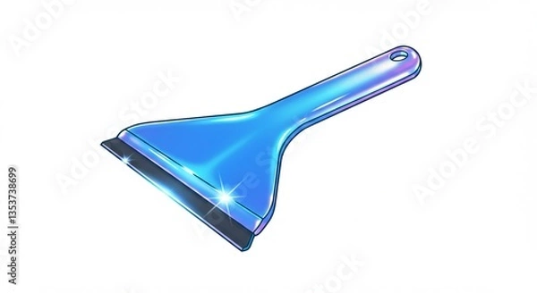Obraz Shiny Blue Squeegee Cleaning Tool Illustration
