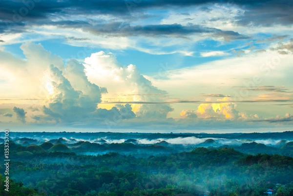 Obraz Colorful evening at the chocolate hills