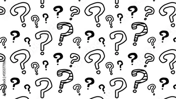 Obraz Seamless background illustration with question marks.