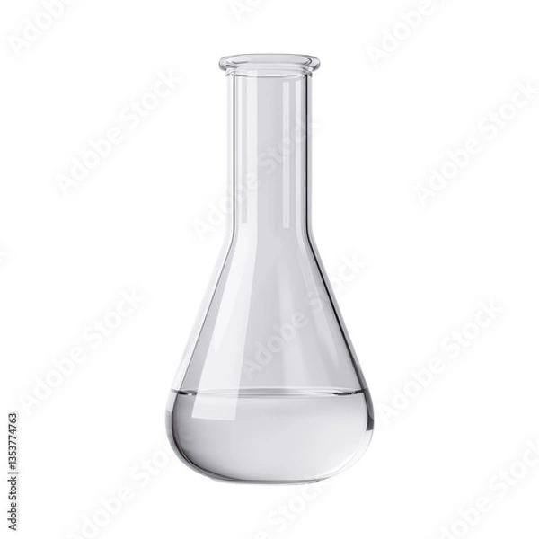 Fototapeta Clear laboratory flask with water