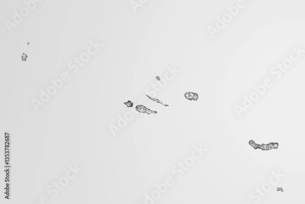 Obraz Map of the streets of Azores on white background. 3d render, illustration
