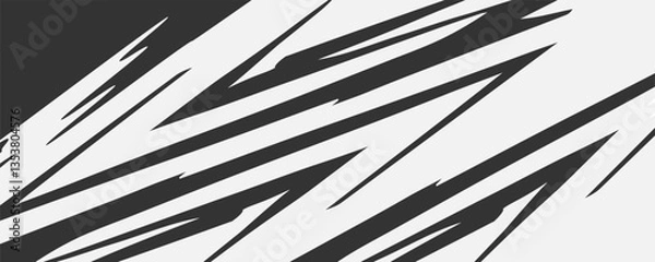 Fototapeta Abstract black and white background with spikes and zigzag line pattern