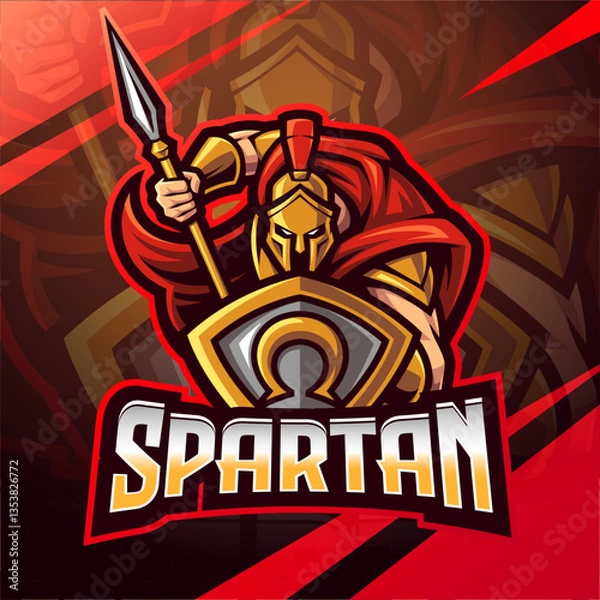 Obraz Mascot spartan warrior logo vector illustration