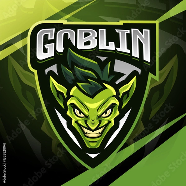 Obraz goblin mascot logo design vector with modern illustration concept style for badge, emblem and t shirt printing. smart goblin illustration with coin in hand.