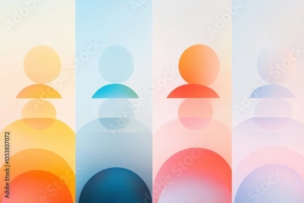 Fototapeta Abstract figures with circles and arcs