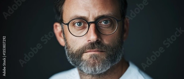 Fototapeta Man with glasses and beard portrait