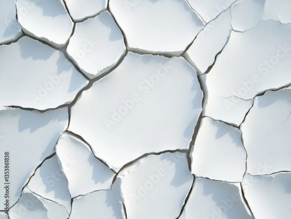 Fototapeta White cracked surface texture