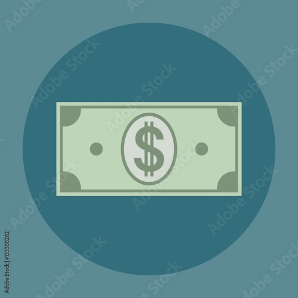Obraz Flat dollar vector icon. Money symbol.
