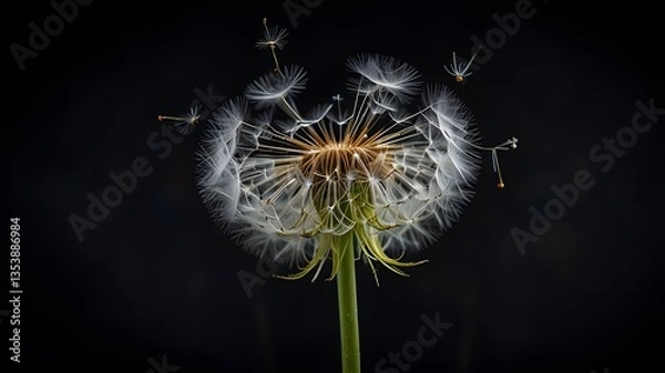 Obraz dandelion on black background