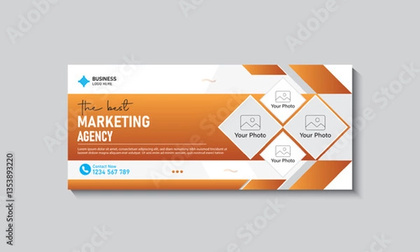 Fototapeta Digital marketing Facebook cover web banner template