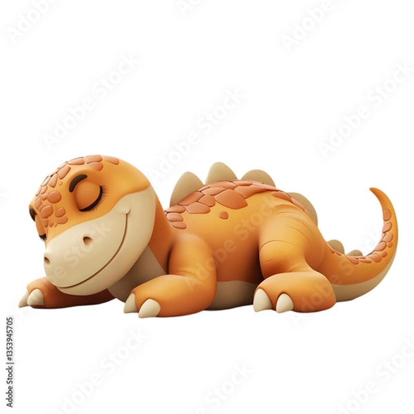 Obraz Sleeping Cute Cartoon Dinosaur