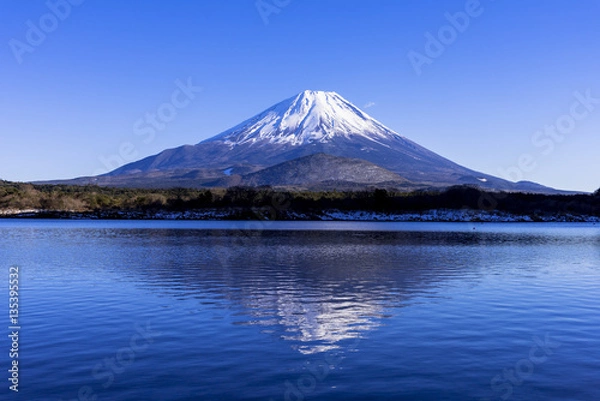Fototapeta 精進湖より逆さ富士