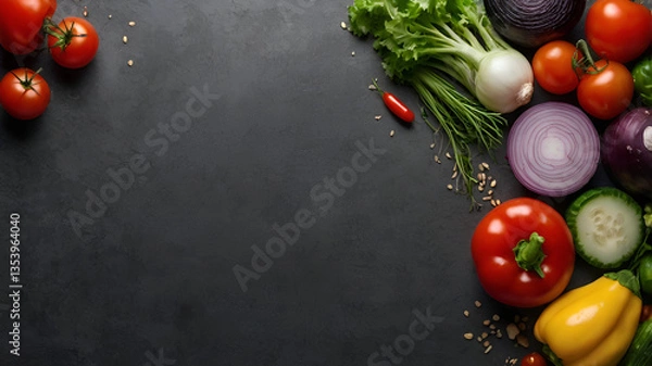 Fototapeta tomatoes and vegetables