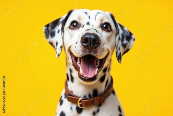 Fototapeta dalmatian dog with its mouth open and tongue out