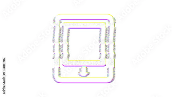 Fototapeta Russia, Ekaterinburg - March 23, 2025: Icon tablet is distorted. Glitch. Noise, chromatic aberration, geometric distortion