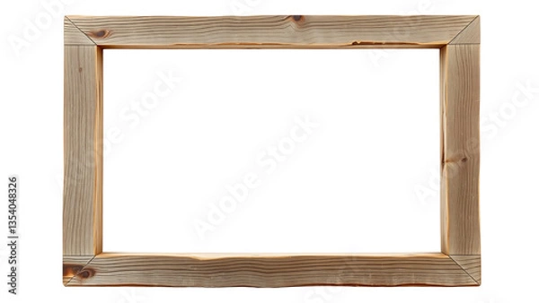 Obraz Rustic Wooden Frame isolated on transparent background.