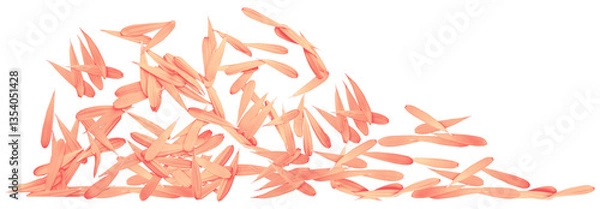 Obraz red petals on a white background