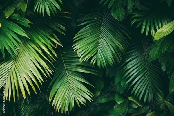 Fototapeta Unique Monstera Leaf Pattern Wall Mural , green leaf wallpaper, wall art