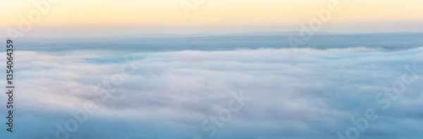 Obraz Stunning landscape sunrise image of atmospheric cloud inversion over South Downs escarpment