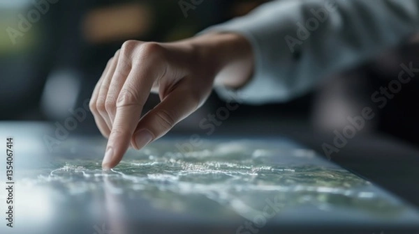 Fototapeta Military Simulation Technology in a War Room