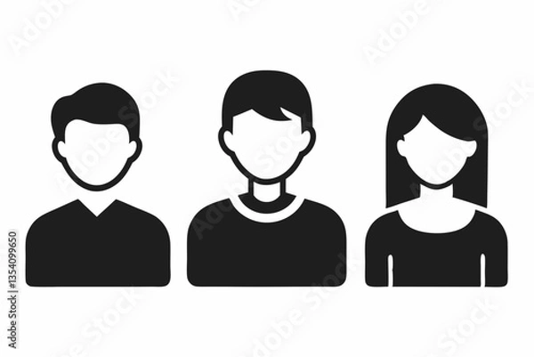 Fototapeta set of Casual & Everyday Avatars icons silhouette vector illustration