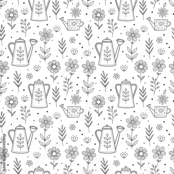 Fototapeta Title: Simple Watering Can Grey Colors Gardening Tool