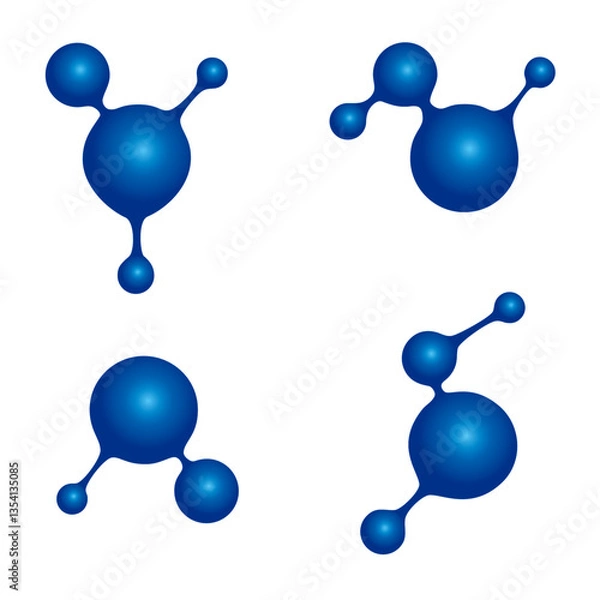 Obraz molecules in blue