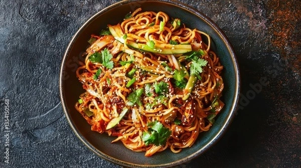 Obraz Spicy Kimchi Noodle Stir