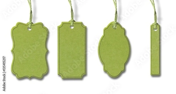 Fototapeta Grüne Kartonanhänger - Set