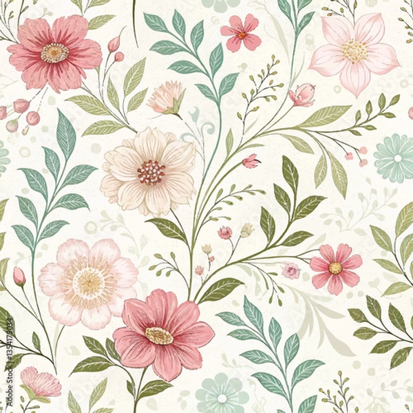 Fototapeta seamless pattern with flowers