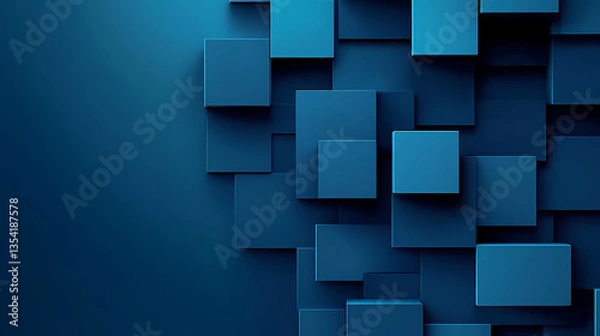 Obraz Abstract blue cubes in a modern design