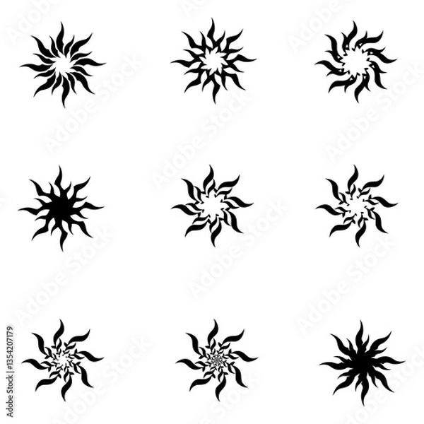 Obraz sun tattoo set