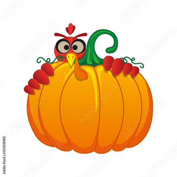 Obraz peeping_turkey_pumkin