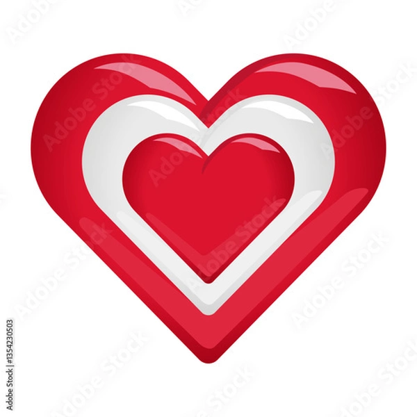 Obraz hearts red and white vector