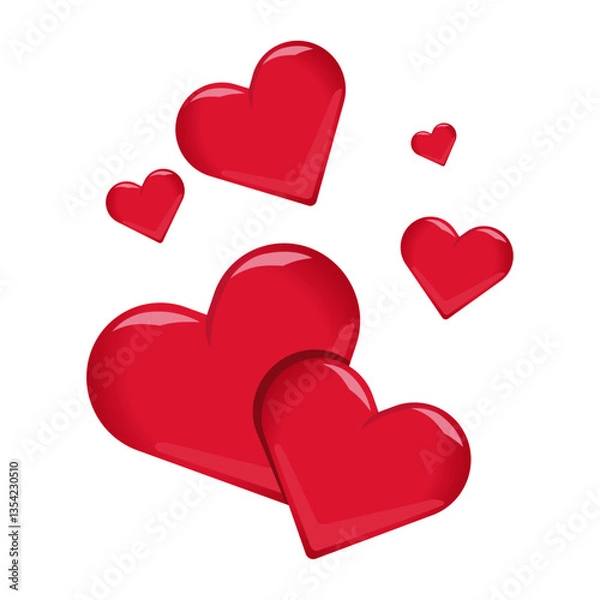 Obraz hearts falling vector