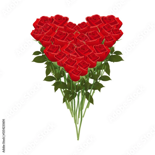 Obraz roses in heart vector