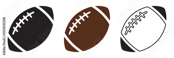 Fototapeta Set of collection icons. American football ball icon. Rugby ball icon. Vector illustration eps 10