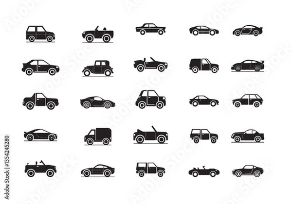 Fototapeta high-quality car icons for automotive branding and digital use
