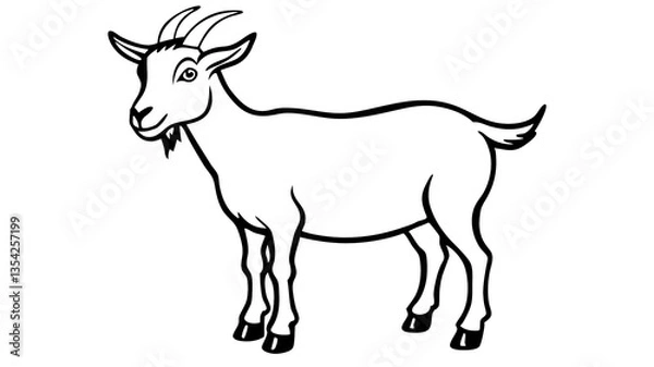 Fototapeta "Black and White Goat Outline Drawing on White Background"

"Minimalist Goat Line Art Illustration on White Background"