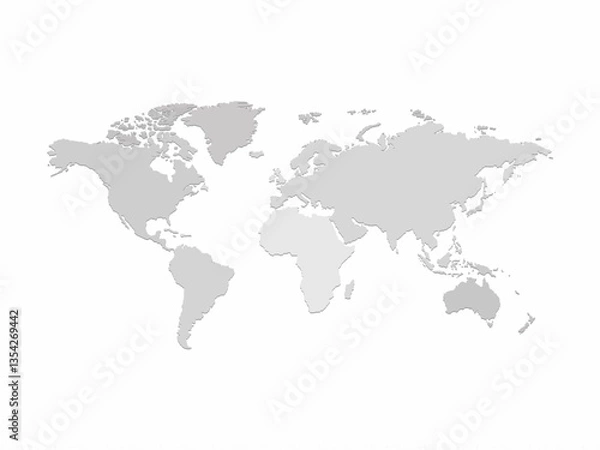 Fototapeta world map vector on white