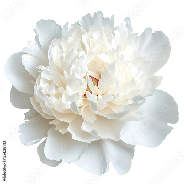 Fototapeta A Beautiful Peony with Layers of Soft Petals Isolated on Transparent Background