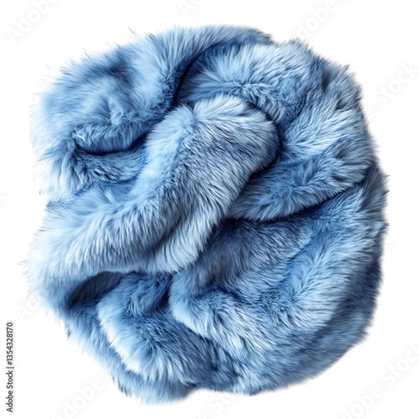 Obraz Pastel Blue Faux Fur Shawl Isolated on Transparent Background