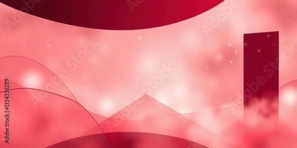 Fototapeta Abstract Pink Red Background Soft Elegant Curves Glowing Lights