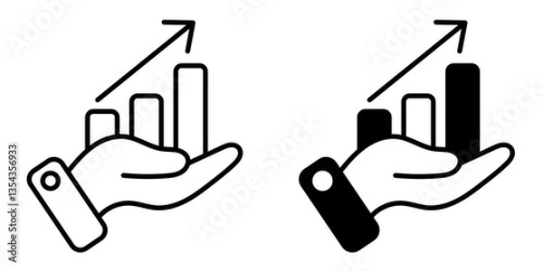 Fototapeta Growth editable stroke outline icon isolated on white background flat vector illustration, black outline, Pixel perfect