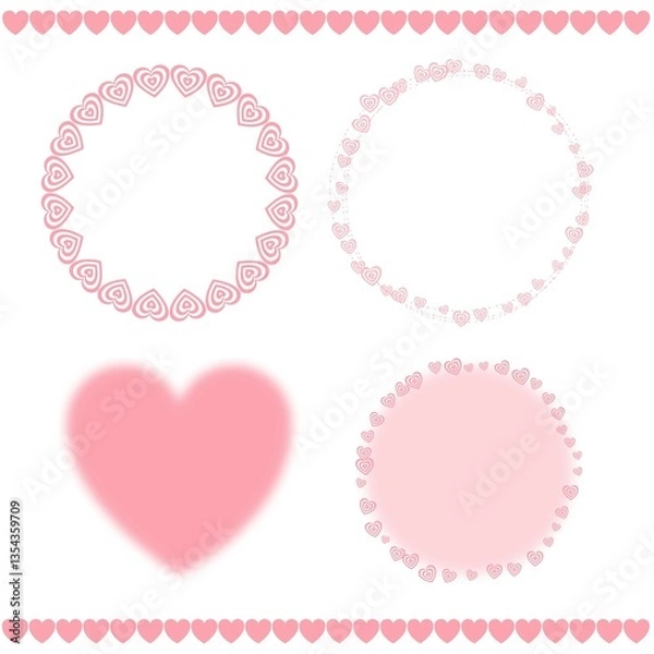 Fototapeta ハートの可愛いフレームセット